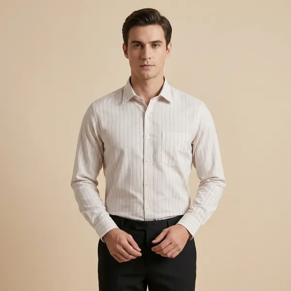 White_Linen_Regular_Fit_Full_Sleeve_Formal_Shirt_For_Men