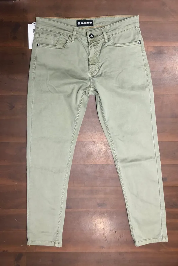 Olive_Green_Denim_Slim_Fit_Jeans_For_Men