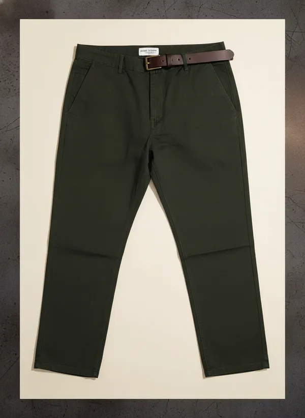 Olive_Green_Cotton_Blend_Slim_Fit_Jeans_For_Men