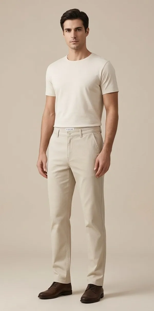Cream_Cotton_Blend_Slim_Fit_Jeans_For_Men