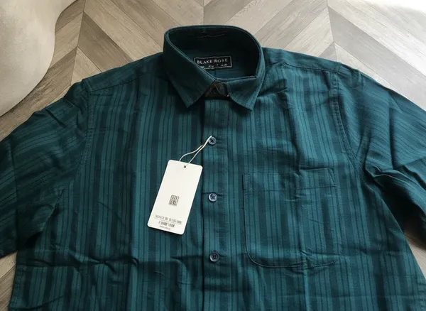 Teal_Cotton_Blend_Regular_Fit_Checkered_Shirt_For_Men
