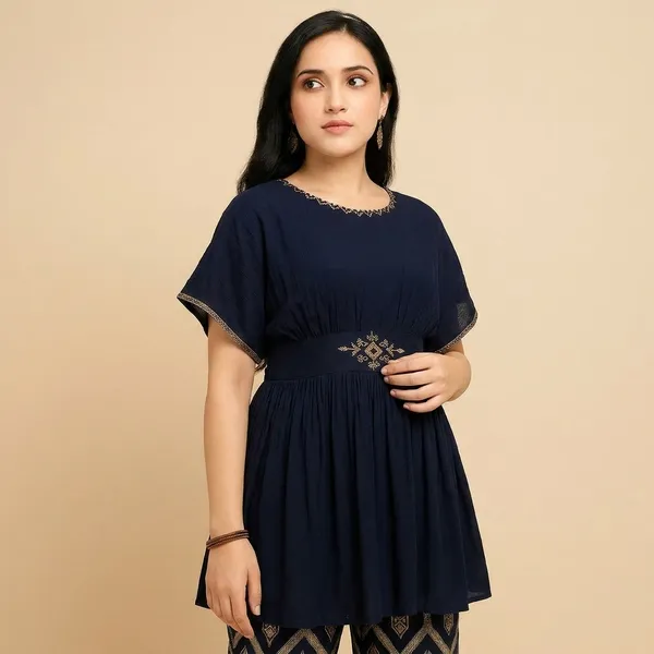 Navy_Blue_Embroidered_Kurti_with_Palazzo_Set