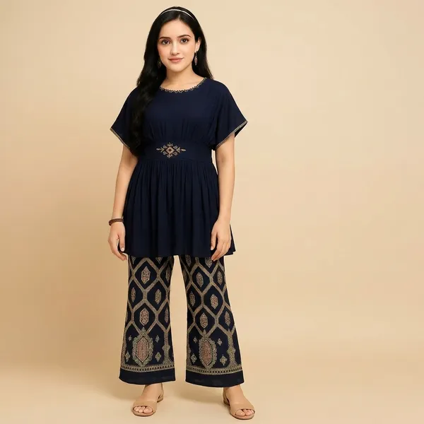 Navy_Blue_Embroidered_Kurti_with_Palazzo_Set