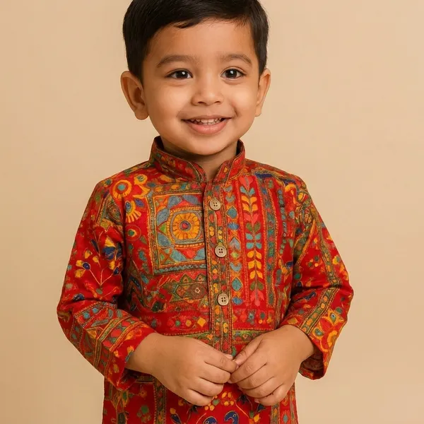 Kids_Red_Ethnic_Kurta_with_Vibrant_Traditional_Print