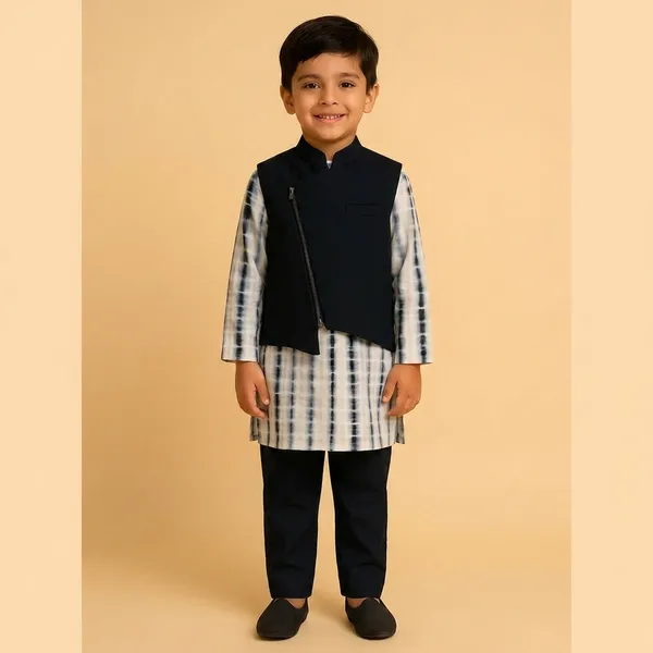 Boys_Black_and_White_Tie-Dye_Kurta_Set_with_Navy_Nehru_Jacket