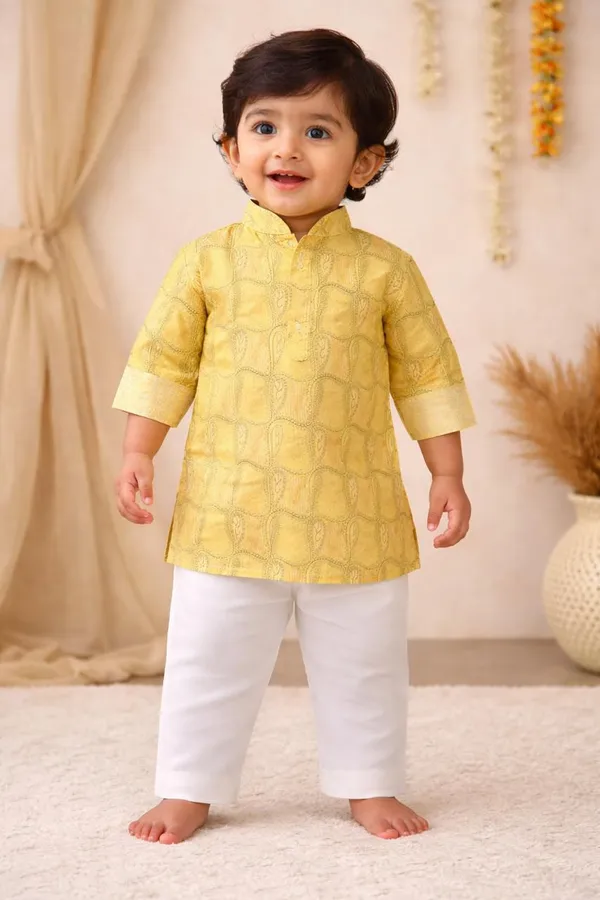 Boys_Yellow_Ethnic_Kurta_Pajama_Set