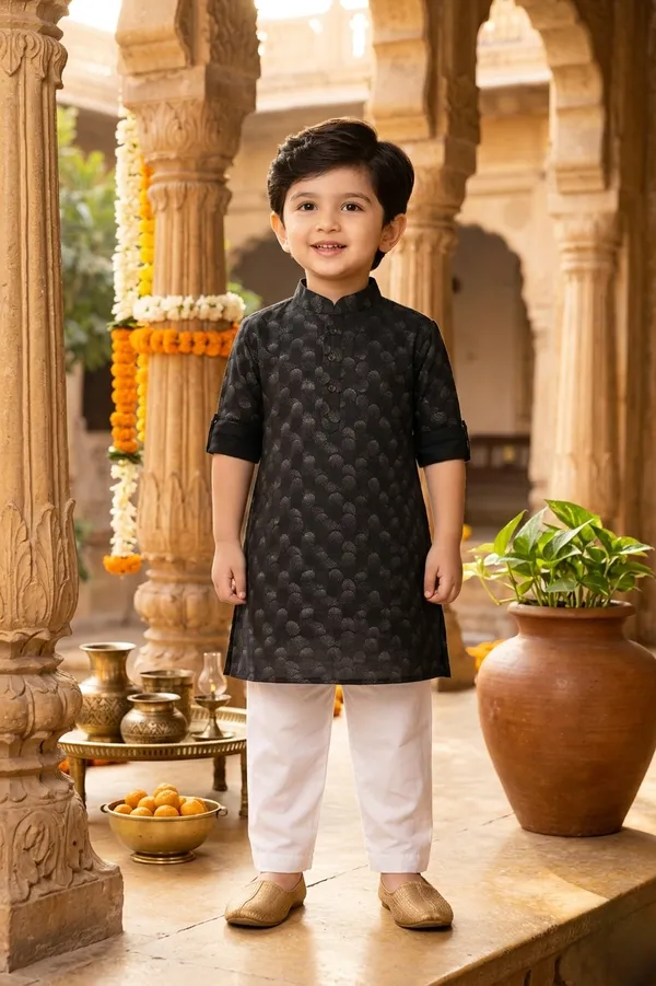 Boys_Black_Ethnic_Kurta_Pajama_Set_with_Textured_Pattern
