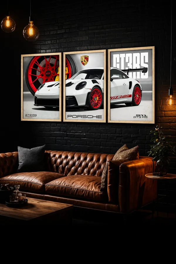 Porsche_911_C_-3_Split_Poster_Set_Of_3_With_Frame_A4_Size_Each_(8X12_Inch)