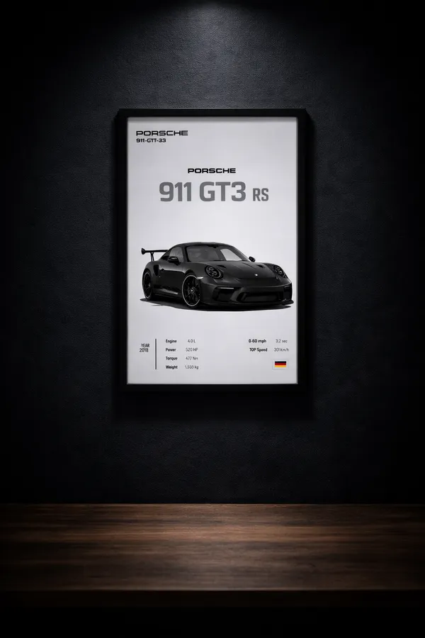 Car_Poster_A4_Size_Framed_Poster