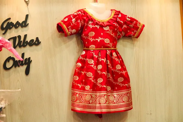Red_Khadi_Cotton_Premium_And_Elegant_Dress_For_Girls