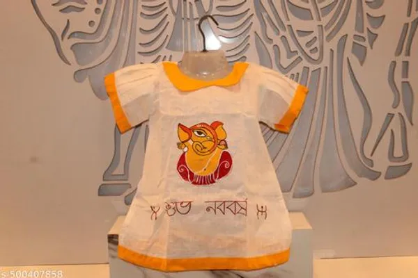 Orange_Rayon_Premium_And_Elegant_Frock_For_Girls