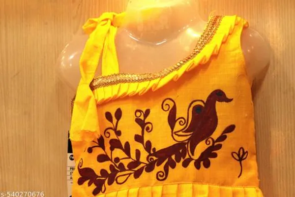 Yellow_Khadi_Cotton_Premium_And_Elegant_Frock_For_Girls