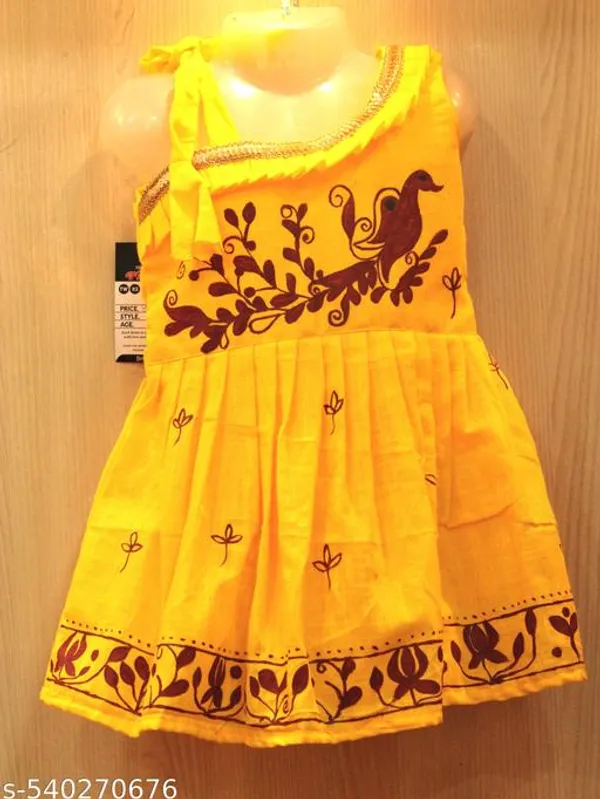 Yellow_Khadi_Cotton_Premium_And_Elegant_Frock_For_Girls