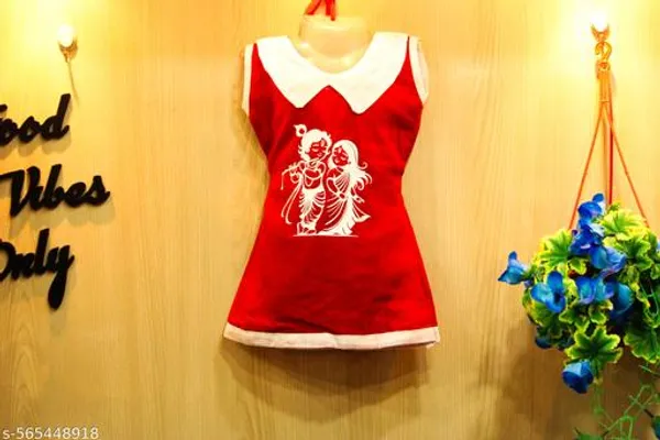 Red_Khadi_Cotton_Premium_And_Elegant_Dress_For_Girls