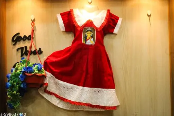 Red_Rayon_Premium_And_Elegant_Frock_For_Girls