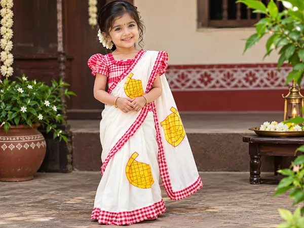 Bengali_Festive_Checkered_Kids_Saree