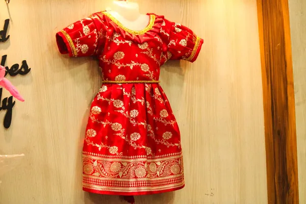 Red_Khadi_Cotton_Premium_And_Elegant_Dress_For_Girls