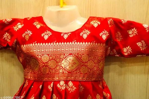 Red_Silk_Blend_Premium_And_Elegant_Frock_For_Girls