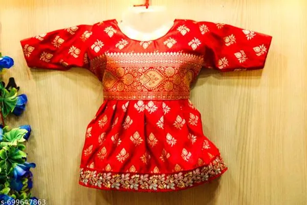 Red_Silk_Blend_Premium_And_Elegant_Frock_For_Girls