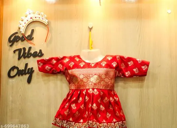 Red_Silk_Blend_Premium_And_Elegant_Frock_For_Girls