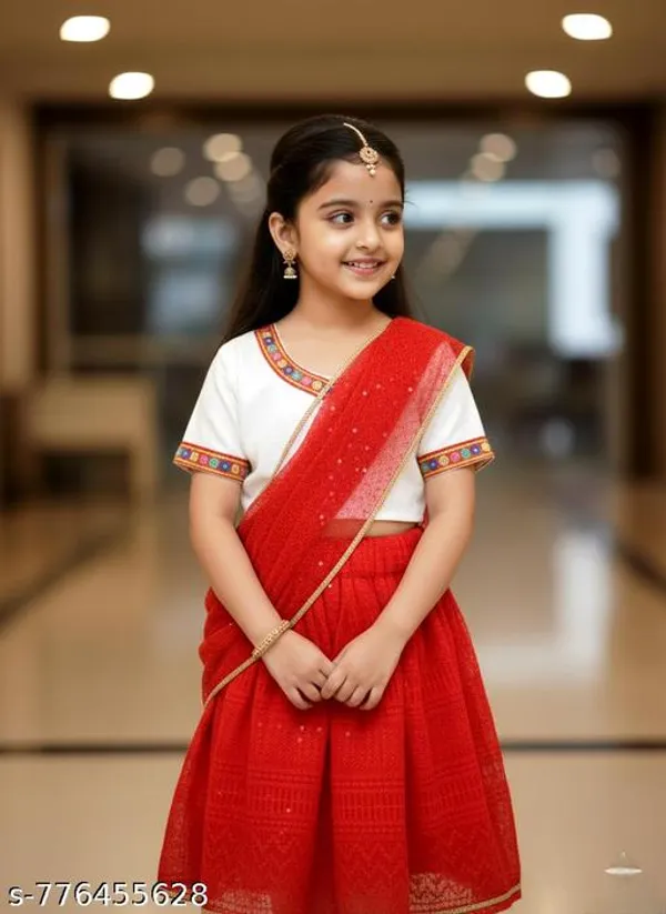 Red_And_White_Silk_Premium_And_Elegant_Lehenga_For_Girls