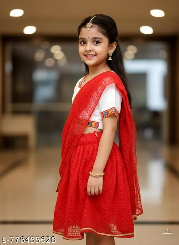 Red_And_White_Silk_Premium_And_Elegant_Lehenga_For_Girls