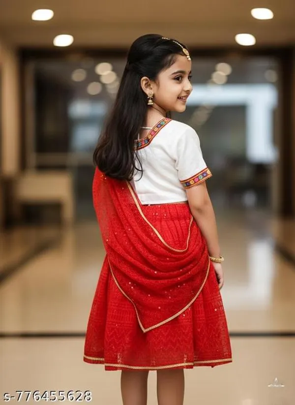 Red_And_White_Silk_Premium_And_Elegant_Lehenga_For_Girls