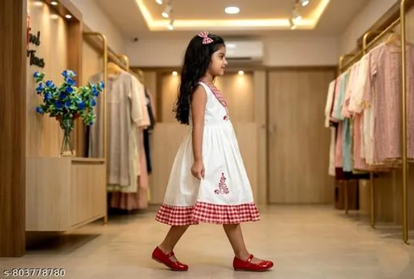 White_Rayon_Premium_And_Elegant_Dress_For_Girls