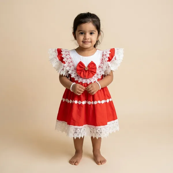 Red_Rayon_Premium_And_Elegant_Dress_For_Girls