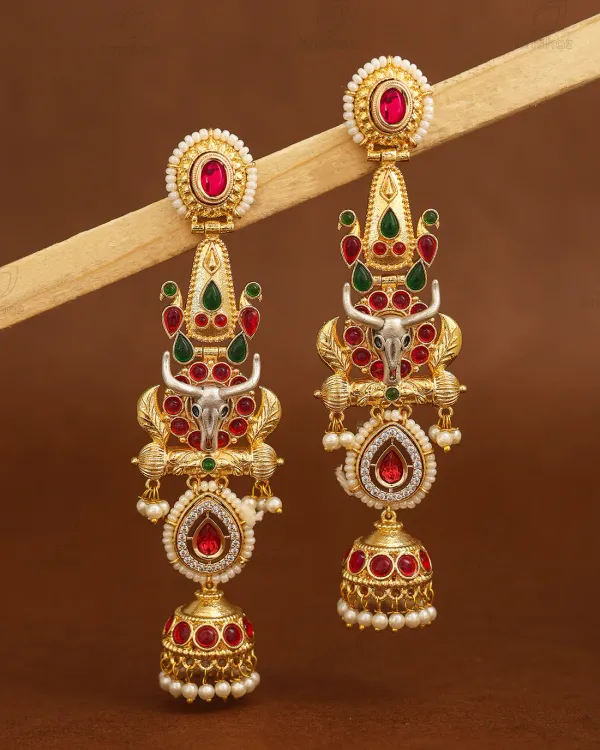 Nandita_Pink_And_Green_Jhumki_Earrings