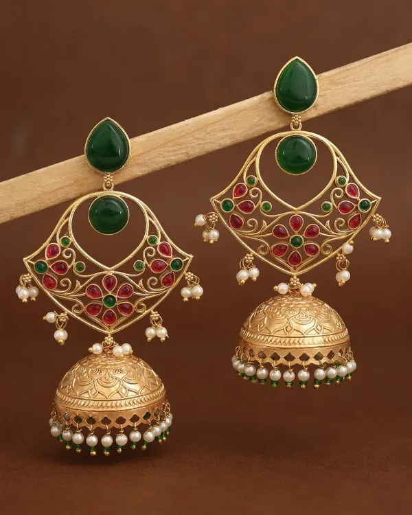 Takshvi_Green_Jhumki_Earrings