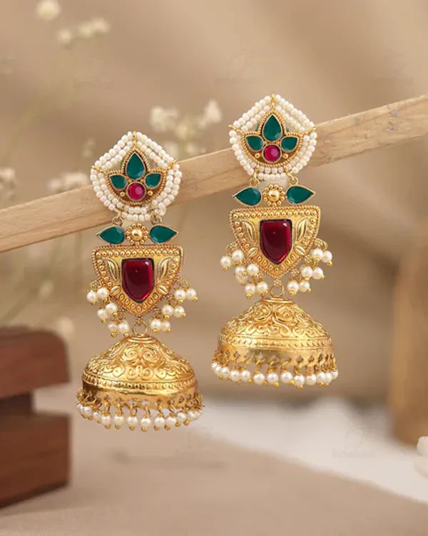 Pratyusha_Pink_Jhumki_Earrings