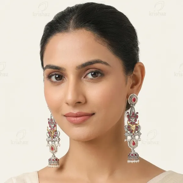 Harinya_Premium_Pink_Jhumki_Earrings