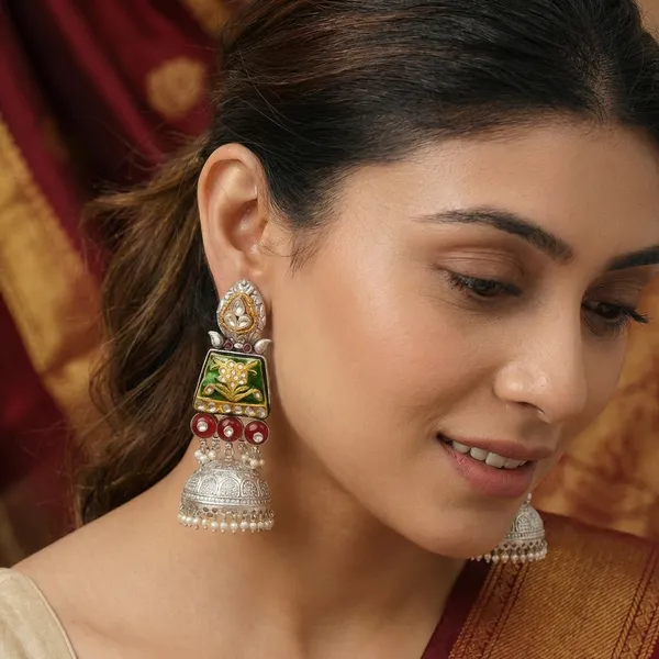 Shivika_Green_Jhumki_Earrings