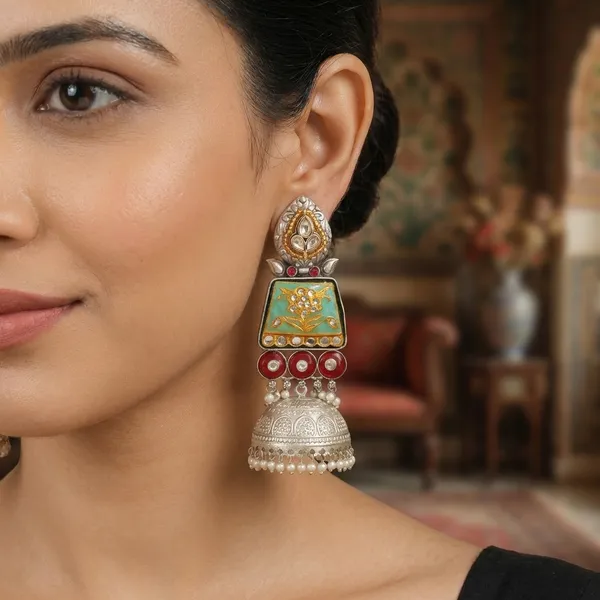 Shivika_Blue_Jhumki_Earrings
