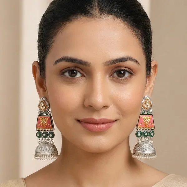 Shivika_Orange_Jhumki_Earrings