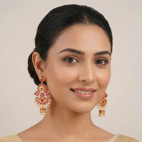 Niharika_Pink_Dangler_Earrings