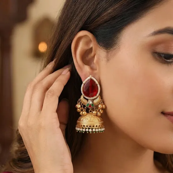 Sharvani_Red_Jhumki