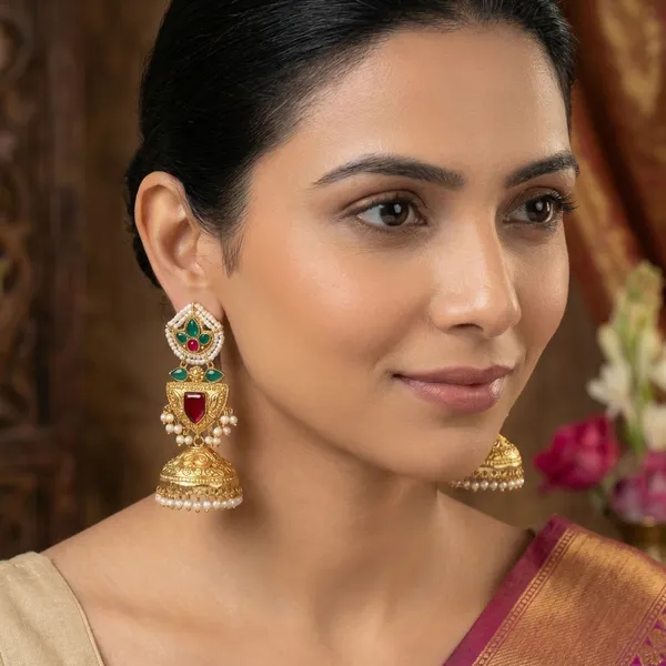 Pratyusha_Pink_Jhumki_Earrings