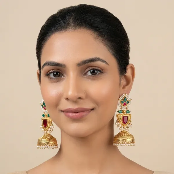 Pratyusha_Pink_Jhumki_Earrings