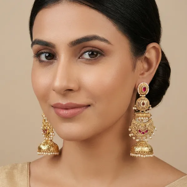Falguni_Premium_Pink_Gold_Jhumki