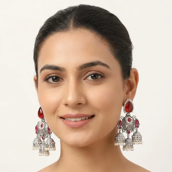 Prakriti_Red_Traditional_Dangler_Earrings