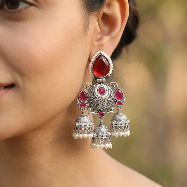 Prakriti_Red_Traditional_Dangler_Earrings