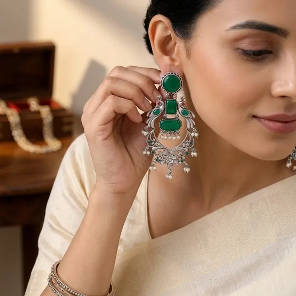 Pushpa_Green_Dangler_Earrings