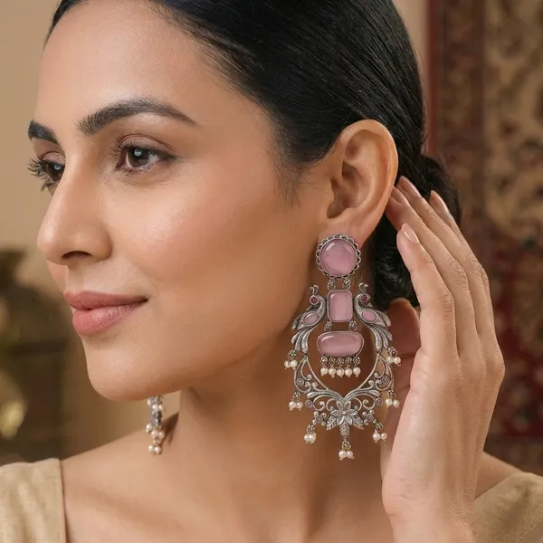 Pushpa_Pink_Dangler_Earrings