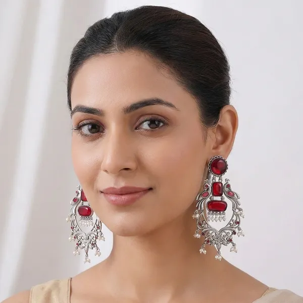 Pushpa_Maroon_Dangler_Earrings