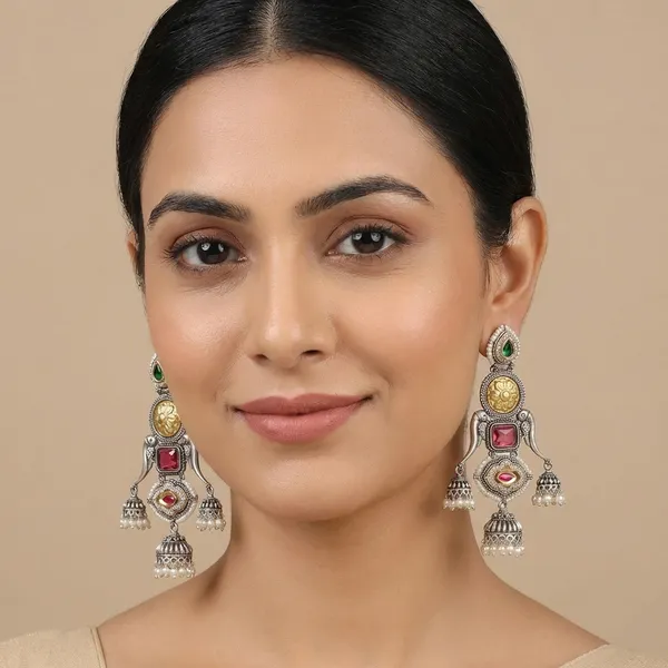 Mithila_Green_Jhumki_Earrings