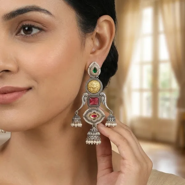 Mithila_Green_Jhumki_Earrings