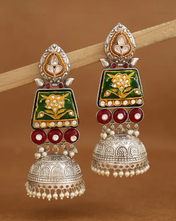 Shivika_Green_Jhumki_Earrings