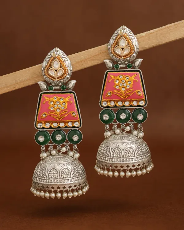 Shivika_Orange_Jhumki_Earrings